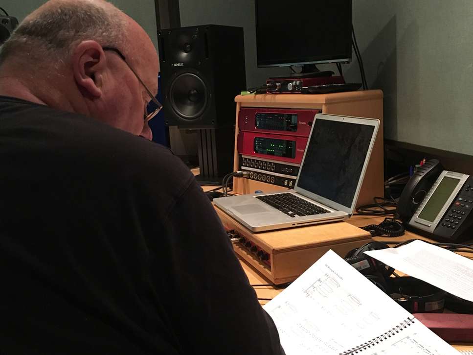 Gavin Bryars in the studio